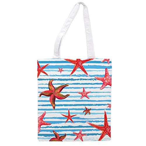 Bolsa tote de tela ESTRELLAS DE MAR. Bandolera multiusos. Nacnic. Bolso de mano. Bolsa tote reutilizable.
