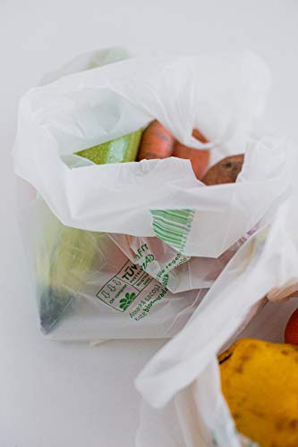 Bolsas Biodegradables y Compostables Fondo de Estrella de 34X40cm Rollo con 400 Bolsas,certificadas TUV Austria Conforme EN13432 y Fabricadas en la Unión Europea