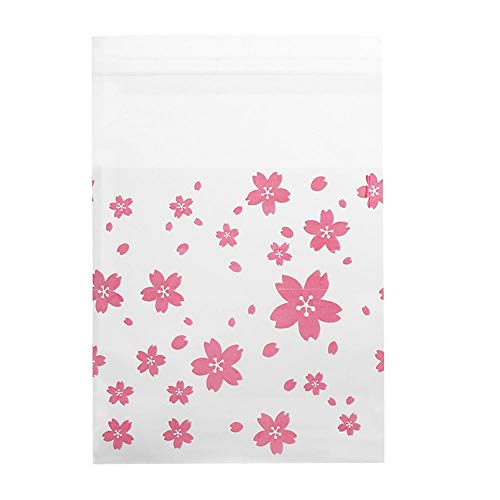 Bolsas con Cierre Hermetico Transparentes Bolsas de Plastico de Cierre Automatico 100 Piezas, bolsa de caramelos patrones de flores (Oriental Cherry 7*7CM)