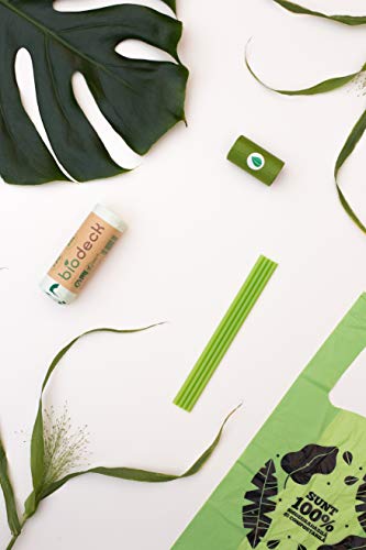 Bolsas de Basura Organica 50L 100% biodegradables y compostables Hechas en la Union Europea 30 piezas (3 rollos de 10 piezas)