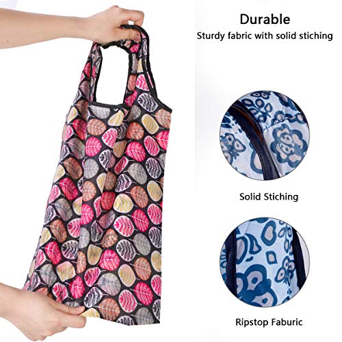 Bolsas de Compras Reutilizables 10 Pcs Bolsas de Compra Plegables Bolsas de Supermercado de Reusable Duraderas Lavables Adecuado para Compras,Casa,Viajes,Acampar al Aire Libre