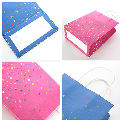 Bolsas de Regalo | Papel con Lunares De Papel con Trenzadas Asas | Originales para Personalizar y Envolver Regalos | Envoltorio para Fiestas de Cumpleaños, Halloween y Navidad (20 Piezas)