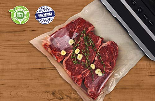 Bolsas de Vacío Para Alimentos, 20x30cm | 100 Bolsas | Bolsas de vacío gofradas para Conservación y Cocción Sous Vide Cocina | Aprobación de la FDA y sin BPA