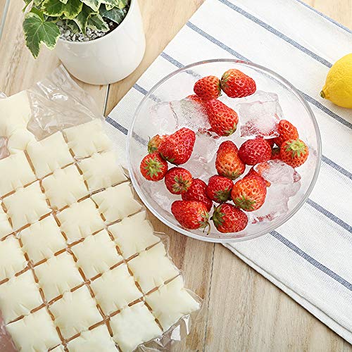 Bolsas para Cubitos Desechables, 50 PCS Bolsas para Hacer Hielo, Molde de Cubitos de Hielo Desechable Con Embudo de Silicona