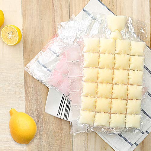 Bolsas para Cubitos Desechables, 50 PCS Bolsas para Hacer Hielo, Molde de Cubitos de Hielo Desechable Con Embudo de Silicona