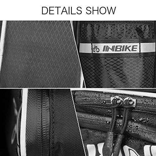 Bolsas para Sillines de Bicicletas, Accesorios de Bicicleta de Montaña Bolsa de Poliéster, Bolsillo para Botella de Bicicleta de 1.2L y Material Especial Reflectante para Bicicletas Bolsa (Gris negro)