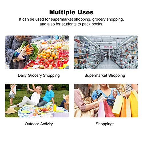 Bolsas reutilizables para comestibles, bolsas de compras reutilizables para comestibles, grandes bolsas de 15 kg, plegables, resistentes a las roturas y al agua.