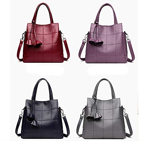 Bolso de cuero suave moda hombro mensajero bolsa señora salvaje bolso bolso grande gris claro