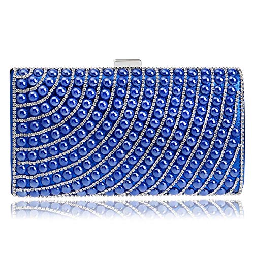 Bolso de Noche, Clutch Mujer Fiesta, Bolso de la boda del embrague de la tarde de las mujeres Rhinestone brillante perla moldeada nupcial Prom Party Vintage bolso bolso Bolso Nupcial Clásico para Boda