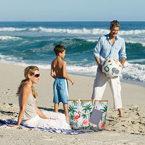 Bolso de Playa Grande Bolso Grande con Asa de Cuerda para Playa Bolsa de Playa para Mujer, Totalizador de Lona de Verano Shopper Bolsa de Hombro Estilo