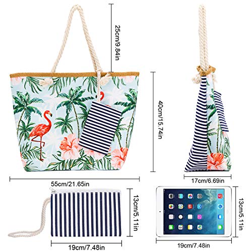 Bolso de Playa Grande Bolso Grande con Asa de Cuerda para Playa Bolsa de Playa para Mujer, Totalizador de Lona de Verano Shopper Bolsa de Hombro Estilo