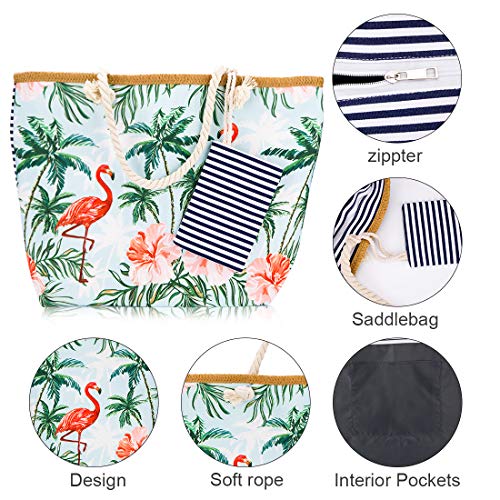 Bolso de Playa Grande Bolso Grande con Asa de Cuerda para Playa Bolsa de Playa para Mujer, Totalizador de Lona de Verano Shopper Bolsa de Hombro Estilo