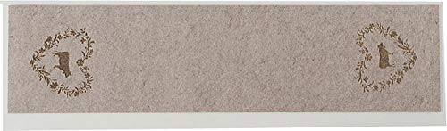 Boltze Berta - Camino de mesa (118 x 30 cm, fieltro industrial), diseño de vaca, color beige