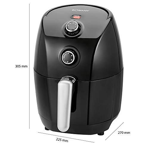 Bomann FR 6001 H CB Freidora aire caliente, 900 W, Plástico, Negro