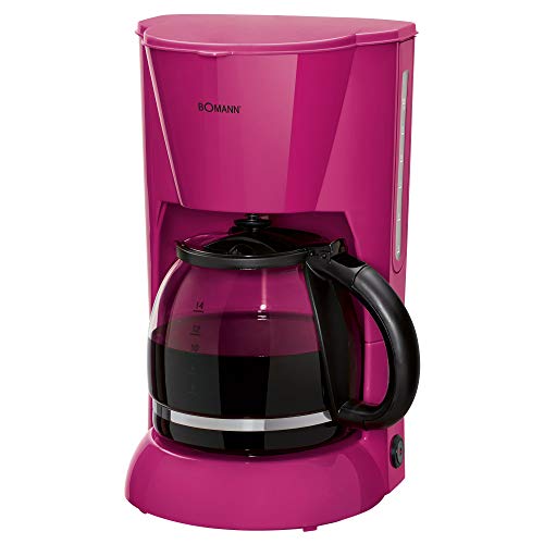 Bomann KA 183 - Cafetera eléctrica de goteo automática, máquina café de filtro capacidad 12 a 14 tazas, 1,5 litros, función de mantenedora calor, 900 W, color morada