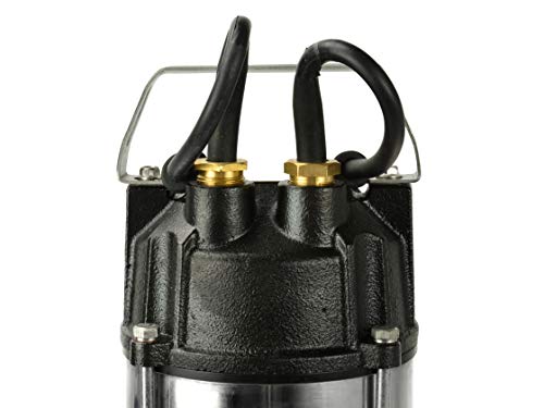 Bomba de Aguas Sucias - Bomba Sumergible con Trituradora y Flotador, Cuerpo en Níquel/Hierro Fundido - Bomba de Inmersión para Aguas Residuales - 1500W, 23 000L/h, Altura de Impulsiòn máx. 17,5m