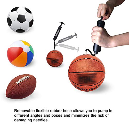 Bomba de bola para baloncesto, fútbol, voleibol, rugby, pelota de waterpolo y otros inflables Bomba de aire, agujas y boquillas incluidas
