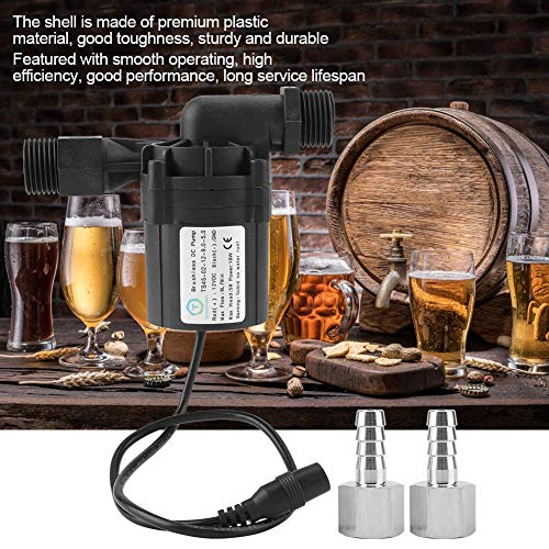 Bomba de Cerveza para el hogar Sistema Bombeo Circulación Líquidos Plástico Sin Escobillas Bomba Agua Cerveza DC 12 V 18 W
