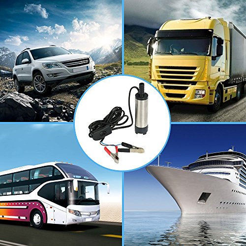 Bomba sumergible de acero inoxidable de 12 V y 38 mm para coche, camioneta, caravana o barco, bomba de agua de transferencia para aceite, combustible diésel