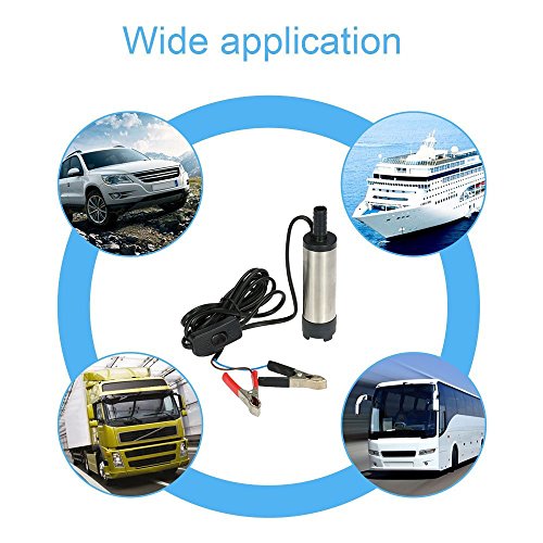Bomba sumergible de acero inoxidable de 12 V y 38 mm para coche, camioneta, caravana o barco, bomba de agua de transferencia para aceite, combustible diésel