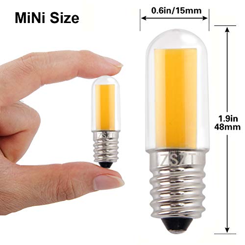 Bombillas LED E14 3W Blanco Cálido 2700K ZSZT (equivalente de bulbo del halógeno 25W) 220-240V, para frigorifico, maquina de coser, Lámpara de noche, 2…