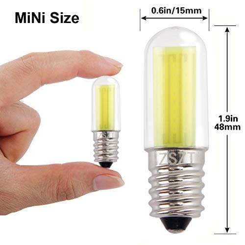 Bombillas para frigorifico LED E14 3W ZSZT (equivalente de bulbo del halógeno 25W) Blanco frío 6000K, 220-240V bombillas minúsculoas, 2 unidades…