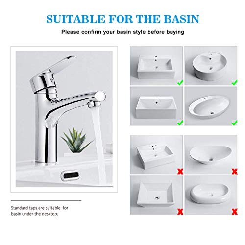 BONADE Grifo de Lavabo Monomando Grifo para Baño de Latón Cromado Grifería de Lavamanos con Cartucho Cerámico y Neoperl Aireador Mezclador de Agua Fria y Caliente Disponible