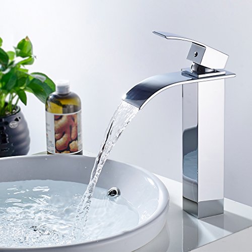 BONADE Grifo mezclador monomando, de cascada, para lavabo (baño)