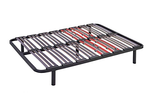 Bonitex-Somier multiláminas con REGULADORES LUMBARES + 5 patas. 150x190cm, FIRMEZA ADAPTABLE, TUBO 40x30MM y LÁMINAS de HAYA natural antideslizantes