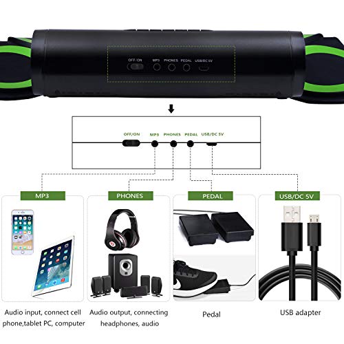 BONROB Juego de Batería Electrónica, Soporte para Juegos DTX, Enrollable y Plegable, Altavoz Incorporado, 9 Pads con Conector para Auriculares, para Cumpleaños de Vacaciones Navideñas