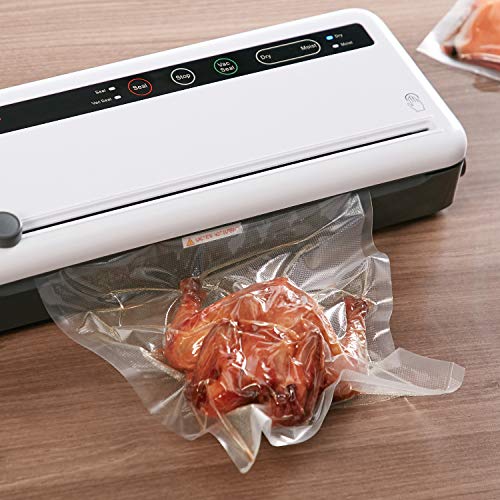 Bonsenkitchen Bolsas de Vacio para Alimentos, 16x23cm 100 Bolsas Tamaño Estándar para Envasadora al Vacío - Bolsa de Vacío Gofradas para Conservación y Cocción Sous Vide & Boilable -VB8906