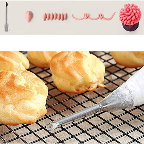 Boquillas para manga pastelera Herramientas 4pcs Eclairs soplo de la boquilla del inyector de la magdalena de pastelería Jeringa Crema de tuberías Tip kit de los inyectores de la torta Postre Equipo d