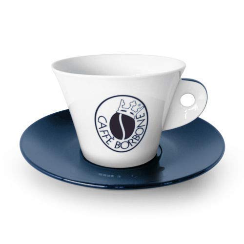 Borbone - Taza + plato de porcelana de café con cápsulas
