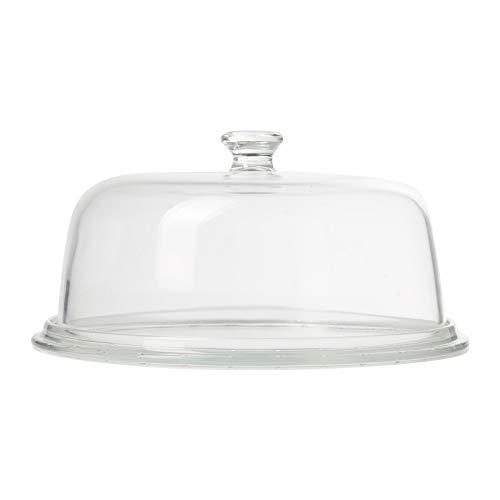 Borgonovo Plato Tarta Cristal con Tapa Molde Palladio cm 31 para Alimentos Lavables en lavavajillas Cristal Transparente
