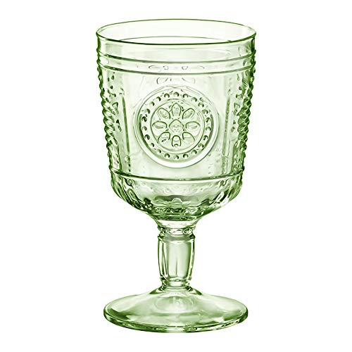 Bormioli Rocco Romantic - Juego de Copas para Vino - Diseño Italiano Tradicional - Verde - 320 ml - Pack de 6