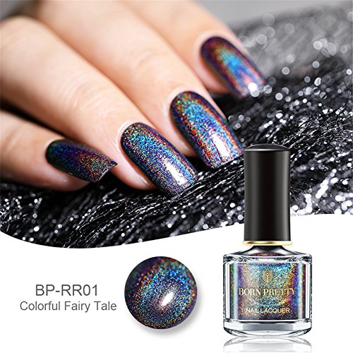 BORN PRETTY 6ml Holographic Holo Glitter Super Shine Nail Art Polish (brillo en la oscuridad)