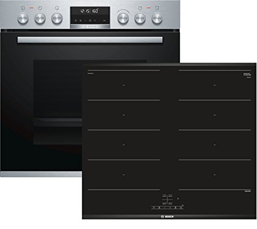 Bosch (HEB578BS1 + NXX675CB1E) - Electrodomésticos de cocina Horno de placa de inducción Aparato de cocina - Conjuntos de juegos (placa de inducción, vidrio y cerámica, negro, 3300 W, táctil, 60,6 cm)