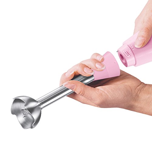 Bosch MSM2410D - Batidora, 400 W, pie de acero inoxidable, vaso medidor y para mezclas Gentle Pink/Grau