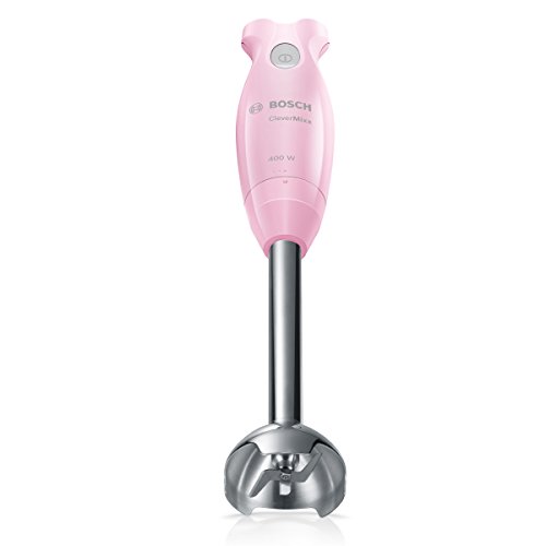 Bosch MSM2410D - Batidora, 400 W, pie de acero inoxidable, vaso medidor y para mezclas Gentle Pink/Grau