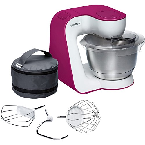 Bosch MUM5 StartLine - Robot de cocina (3,9 L, Rosa, Blanco, Acero inoxidable, 900 W)