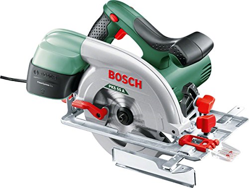 Bosch PKS 55 A - Sierra circular (disco de sierra, tope paralelo, caja de cartón, 5600 rpm, 1200 W)