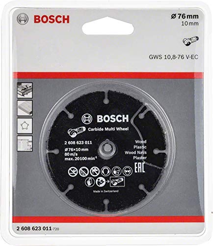 Bosch Professional Disco de corte de metal duro MultiWheel para amoladora, 76 x 10 mm