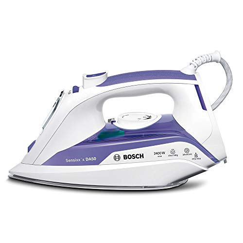 Bosch TDA5024010 Sensixx DA50 Plancha de vapor, 2400 W, 5.5 bares de presión, color morado y blanco