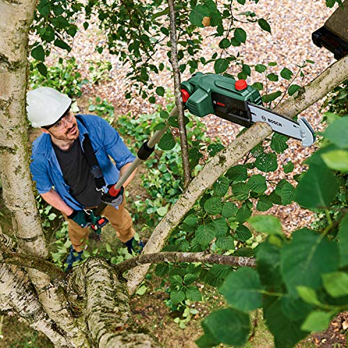 Bosch UniversalChainPole 18 - Sierra de cadena telescópica (1 batería 18V 2.5Ah, cargador, Power4All 18V)