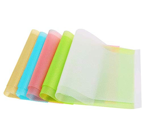 BOSSTER Alfombrillas Nevera 5 Piezas Alfombrillas de Refrigerador Antideslizante Antimoho Multicolor Cortable Alfombrilla de Armario de Cocina para los Cajones de la Cocina 45 * 29cm