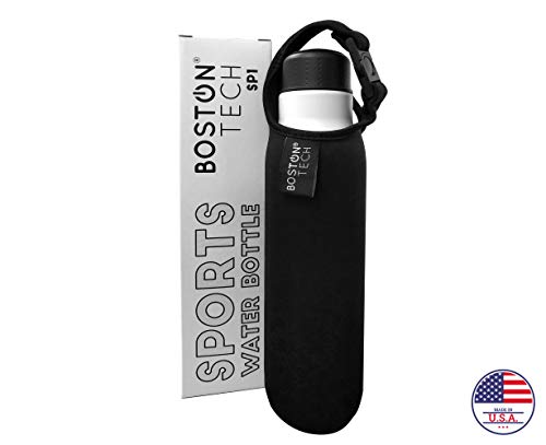 Boston Tech SP1 - Botella de Agua de Acero Inoxidable Sin BPA con Tapón Hermético a Prueba de Fugas. Doble Capa envasado al Vacío Mantiene Las Bebidas frías o Calientes por 24 Horas