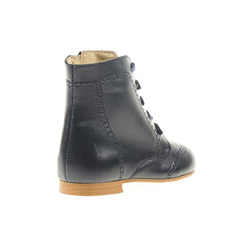 Botas de niña Pascualas. Botines de Piel Fabricadas en España. Disponible Desde la Talla 20 hasta la Talla 34 - Mi Pequeña Modelo 600I Color Azul Marino.