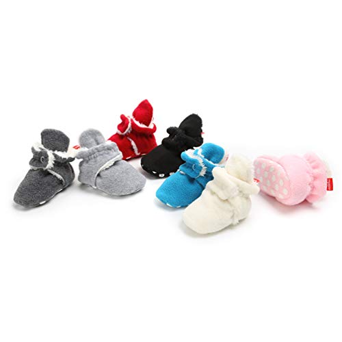 Botas de Niño Calcetín Invierno Soft Sole Crib Raya de Caliente Boots de Algodón para Bebés (6-12 Meses, Gris)