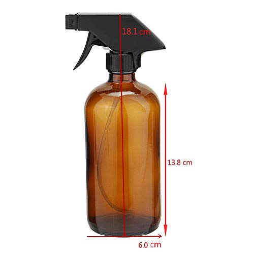 Botella Almacenamiento Botellas de Rociar Vaporizador Botella Ámbar con Gatillo Frasco de Vidrio para Aceites Esenciales Belleza Orgánica Baño Cocina Productos de Limpieza (2 Piezas 240ML) Viajar