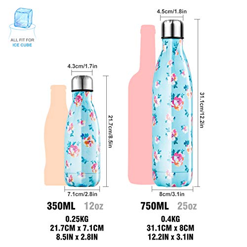 Botella de Agua Acero Inoxidable 350/500/750ml, Cantimplora Termo con Doble Aislamiento para 12 Horas de Bebida Caliente y 24 Horas de Bebida Fría, Sin bpa Botella Reutilizable para Niños Deporte